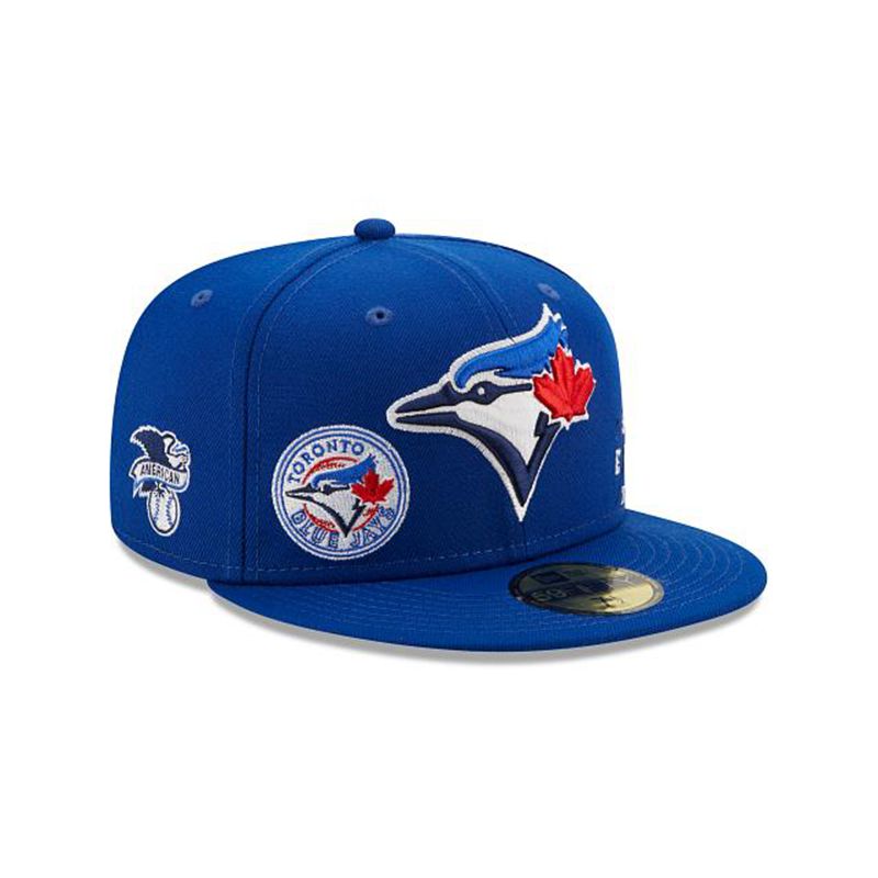 MLB Toronto Blue Jays Multi 59Fifty Fitted (UTL5921) - Blue New Era Caps